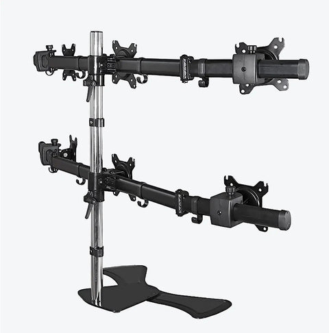 Kickass Six Screen Monitor Mount Tabletop Desk Stand Fits Up To 27 Inch Displays height adjustable ergonomic metal rig.