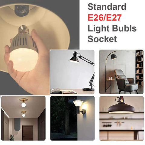 Smart LED Bulb With 36000 Colors For TV Film And Live Streams Vlogs And Party Vibes E26 E27 Base shown in various fixtures