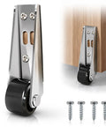 Heavy Duty Vertical Track Roller Wheel For Hella Smooth Sliding Door Bottom Guide Plus Quiet Rubber Caster, showing silver and black design, screws included.