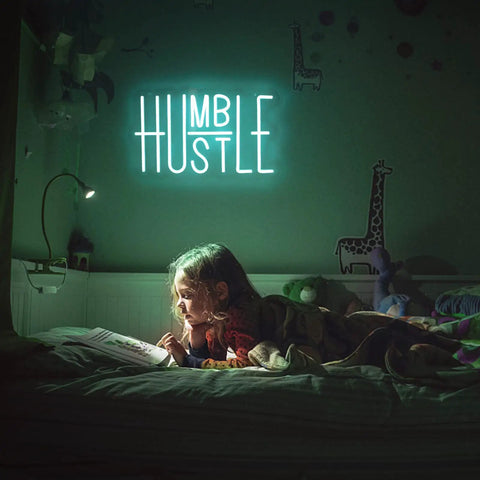 USB Powered Blue LED Neon Lights Sign For Office Room And Gym Room Decor with Adjustable Brightness in child's room