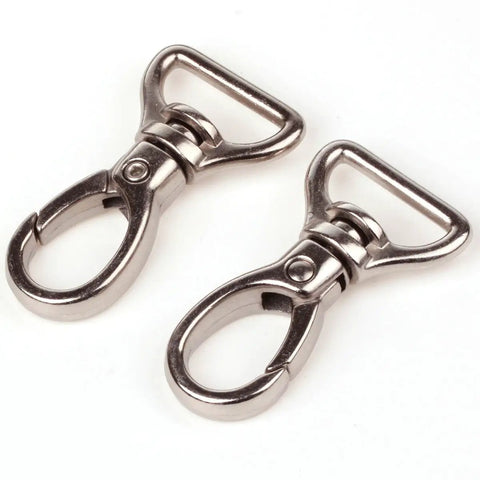 Must Have Pack Of 20 Silver 360 Degree Curved Lobster Clasps Swivel Trigger Clips For 3/4 Inch Straps Durable Zinc Alloy Hardware Replacement For Shoulder Bags Backpacks And Luggage. Two silver zinc alloy swivel lobster clasps