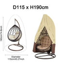 Durable Patio Egg Chair Cover With Zipper Fits Most Hanging Egg Swing Chairs 75 Inch High By 45 Inch Deep Waterproof Beige