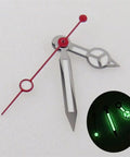 Watch Hands Replacement Set For NH35 NH36 NH35A NH36A 7S35 4R35 7009 Automatic Movements with green lume and red second hand