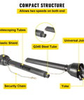 Heavy Duty PTO Shaft For Tractors Featuring 1-3/8 Inch 6 Spline Round Implement End And Rock Solid Carburized Steel Universal Joint components.