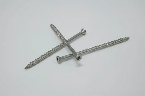 Trim Head Decking Screws Type 316 Stainless Steel Square Drive 7 X 1 5 8 Inch Coarse Thread Outdoor Fasteners 1 Lb Pack Driver Bit Included For Killer Grip And Clean Flush Board Surface
