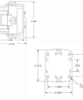 Technical drawing of Single Pole 24V Condenser Contactor Replacement For 30 Amp Systems with dimensions