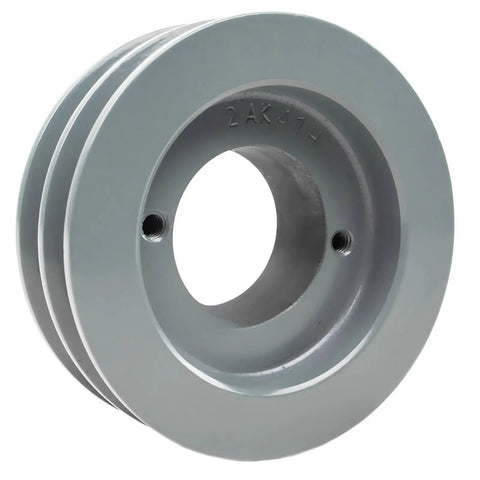 Built Tough 4 Inch Dual Groove Pulley With 1 3 8 Inch H Bushing For A Section Belts Cast Iron 4L V Belt Pulley close-up view