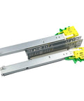 Three-Section Hidden Bottom Rail Mounted Buffer Damping Drawer Slides, 2 Pack, 10 Inch, 250mm, Three-Fold Handle, 16 Plates in silver