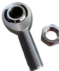 Two Piece Set Of M18x1.5 Male Rod Ends Chromoly Steel Heim Joints With Sealed Ball Bearings Left And Right Hand Thread close-up of joint.