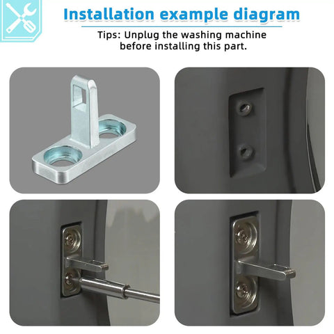Washer Door Latch And Door Strike Replacement Part For Front Load Washers Easy Install No Fuss Fix Replaces 4452319 PS11766033 AP6031188 Fits A Wide Range Of Models 5304505088 And More. metal washer door strike installed on front-load washer door