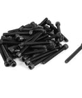 50 Piece Heavy Duty 12.9 Grade Alloy Steel Hex Socket Head Cap Screws Set UNC 6-32 X 1-1/4 Black Knurled Cap Bolts