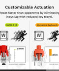 Customizable actuation comparison of Straight Up Game Changer 100 Percent Mechanical Gaming Keyboard With Hall Effect Rapid Trigger.
