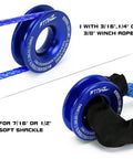 Heavy Duty Winch Snatch Recovery Ring With 55000 Lbs Minimum Break Strength Rope Retention Pulley Lightweight Recovery Blocks Towing Kit For ATV UTV SXS SUV Truck Off Road 4x4 Blue, blue aluminum with rope