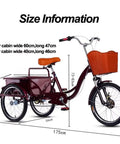Adult Three Wheel Tricycle With Pedals Cargo Trike With Back Cabin Front And Rear Brakes Hydraulic Front Fork