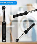 OEM Washer Shock Absorber Kit 383EER3001G Replacement For LG Washers Drop In Damper Assembly With 383EER3001J 383EER3001V 383EER3001S 383EER3001A 4901ER2003A For Quiet Smooth Performance, black metal shock absorber shown three angles