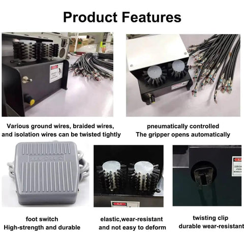 Qugurlid Automatic Wire Twisting Machine High Speed Cable Cutting And Stripping Tool Efficient Wire Peeling Equipment Low Noise Foot switch and pneumatic features.