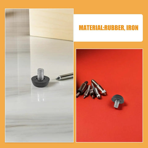 Adjustable M8 Furniture Leveling Feet With Rubber and Iron For Sofas, Chairs, And Patio, 10 Pack No Slip Screw In Glides, Easy Install, Protect Floors, Prevent Tipping, Sleek Black Finish, Ideal For Indoor Or Outdoor Use, M8 screw-in foot close-up