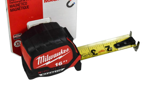 16 Ft Wide Blade Magnetic Tape Measure With 1.3 Inch Blade, Long Standout For Pro Level Readings, Magnetic Hook Attaches To Steel Studs