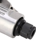 Close-up of High Octane Right Angle Air Die Grinder With 20000 RPM Speed Built In Regulator showing 1/4 and 1/8 chuck.