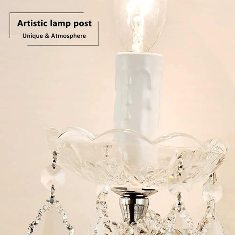 Close-up of a Snag These Cool Crystal Wall Sconces Boasting A Maria Theresa Design With Two Brilliant Lights Ideal Wall Mounted Fixtures