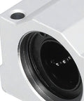 Close-up of Top Shelf Heavy Duty 20mm Aluminum Linear Ball Bearing Slide Block with slick rolling bushings.