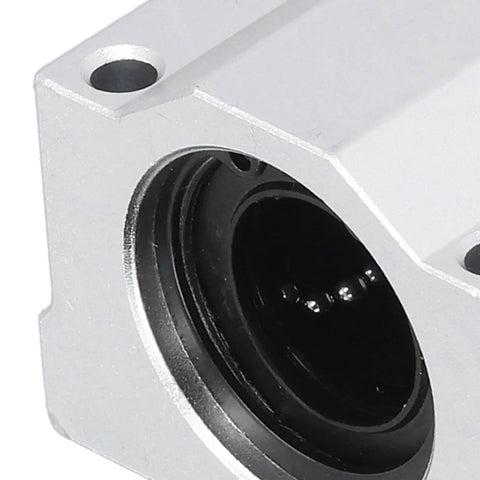 Close-up of Top Shelf Heavy Duty 20mm Aluminum Linear Ball Bearing Slide Block with slick rolling bushings.