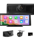 8.1 Inch Wireless CarPlay Car Stereo With Android Auto And Mirror Link, 2K Built-In Dash Cam, 1080P Backup Camera display