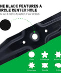 Mulching Blade Set For Honda HRR216 Series Walk Behind Mower 21 Inch Replacement Blades with circle center hole diagram
