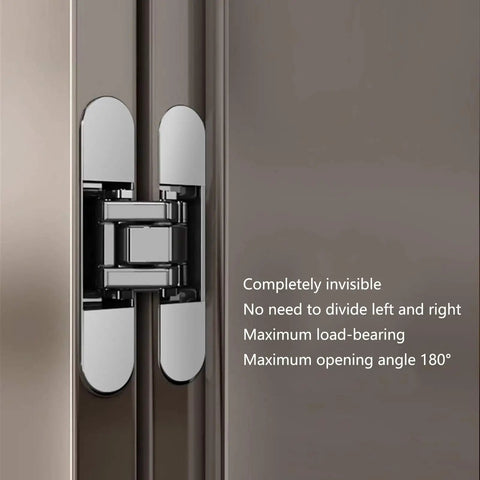 Beefy 6 Inch Hidden Door Hinge Set Concealed Zinc Alloy With Silent Hydraulic Buffer detail, showing hinge mechanism