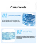 Close-up of Two To Four Inch Corrugated Perforated French Drain Pipe With Nonwoven Polyester Filtration Layer detailing water permeability.