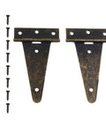 Rotating Concealed Door Hinges 2 Pack Heavy Duty T Hinges for cabinets and hanging doors shown with install screws