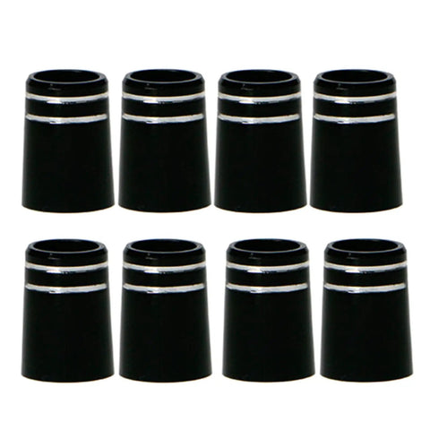 Pro Grade Replacement Black Plastic Golf Ferrules Set For 0.370 Parallel Tip Shafts, 19x13.6x9.5mm, Pack of 10 shown