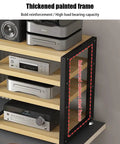 Multi Tier HiFi Rack With Solid Wood And Stainless Steel Brackets Anti Vibration Desktop Audio Stand for amplifier and CD player