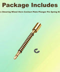Rock Solid Heavy Duty Brass Steering Wheel Horn Contact Plate And Plunger Pin Kit Fits Toyota Models Original Style Pro Grade Interior No Sweat Installation 8431220011 image showing horn contact plate and spring.