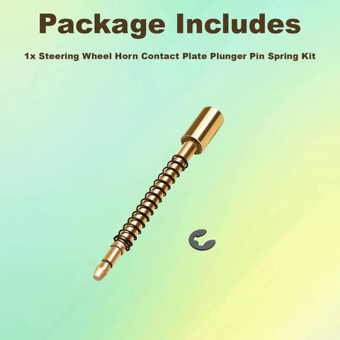 Rock Solid Heavy Duty Brass Steering Wheel Horn Contact Plate And Plunger Pin Kit Fits Toyota Models Original Style Pro Grade Interior No Sweat Installation 8431220011 image showing horn contact plate and spring.