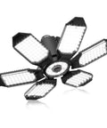 10,000 Lumen Deformable LED Garage Light With Six Adjustable Panels, E26 E27 Screw In Socket, Hella Bright 6500K Daylight