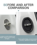 Before and after comparison showing Heavy Duty Silicone Door Lock Dampers Set Of Four Custom Fit For Nissan Rogue 2021 To 2026.