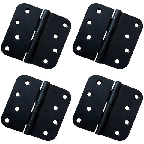Four Pack 4 Inch Matte Black Door Hinges Durable Metal Butt Hinges With Five Eighths Radius Corners Built To Last Heavy Duty Interior