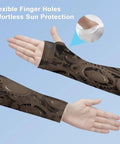 Kick Butt In The Dog Days Of Summer With Steampunk Mechanical Gear Ice Silk Arm Sleeves showcasing flexible finger holes for sun protection.