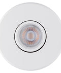 4 Inch Die Cast Swivel Baffle Recessed Lighting Kit Square Trim White 10 Pack Easy Install Push N Click Clips 3.88 Inch Hole Size Dimmable Porch Light Bulb Not Included close-up view.