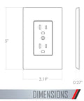 Dimensions of Masque Revive White Polycarbonate 1 Gang Wall Plate Cover For Electrical Outlets Replaces Old Discolored Cracked Painted Or Yellowed Covers A No Brainer Upgrade For Home Decor And Improvement Projects