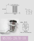 Keyed Zinc Alloy Quarter Turn Cam Lock Set with dimensions for cabinets, factory direct 10mm height, waterproof, rustproof design.
