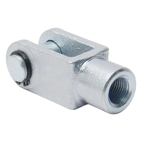 Heavy Duty Air Cylinder Clevis End Connector Y Type For Pneumatic Cylinders M16 Thread 78mm Length Foot Mount Iron Construction Industrial Grade Pneumatic Fittings For Cylinder Linkage, silver