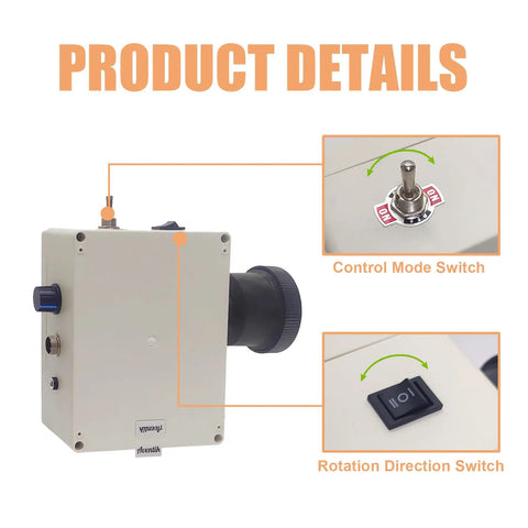 Control mode and rotation switches on Rod Dryer For Rod Building And Epoxy Drying Wrapping And Winding, DIY Fishing Rod Tool Kit