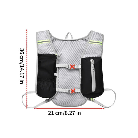 Hydration Backpack For Hiking And Trekking, Outdoor Waterproof Gear, adjustable size, with front pockets, unisex design.