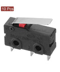 10 pcs KW11-3Z-B Micro Limit Switch 1NO And 1NC Waterproof Miniature Switch For Precision Machinery, black body with metal lever