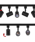 Dope 6 Pack LED Track Lighting Heads 24 Degree Beam 3000K Warm White 500 Lumen Each Dimmable Triac ETL Listed displayed in black finish