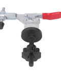 Quick Release Woodworking Bench Clamp Set With Toggle Clamps for woodworking jigs and fixtures, side view showing metal clamp.