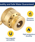 Brass Hose Bib Backflow Preventer Vacuum Breaker Outdoor Faucet 3/4 Inch FHT To 3/4 Inch MHT Connection Garden Hose Bib Siphon Prevention