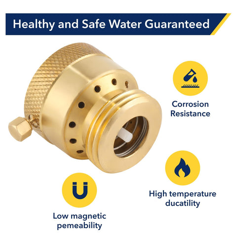 Brass Hose Bib Backflow Preventer Vacuum Breaker Outdoor Faucet 3/4 Inch FHT To 3/4 Inch MHT Connection Garden Hose Bib Siphon Prevention